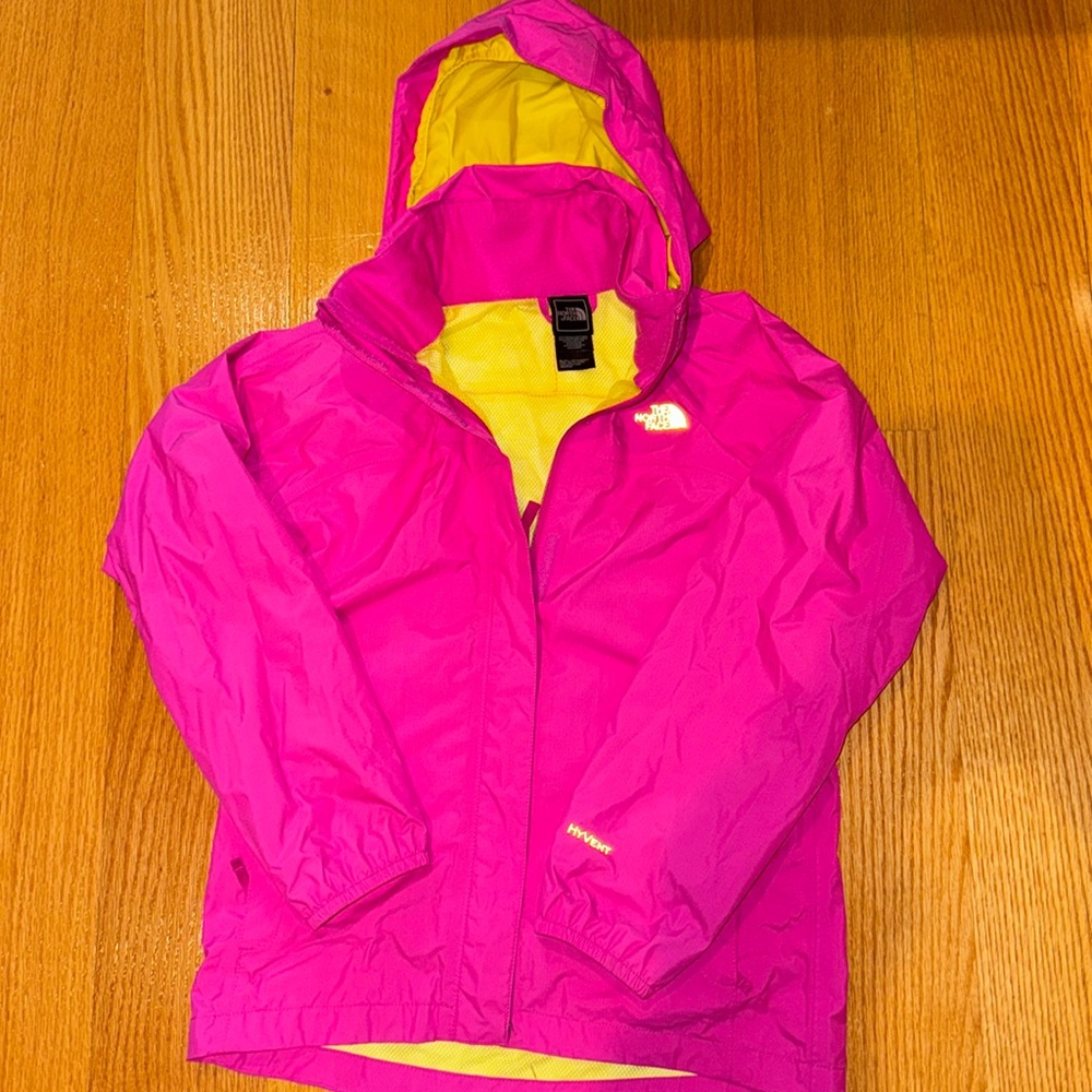 Pink & Yellow Hyvent, The North Face Raincoat